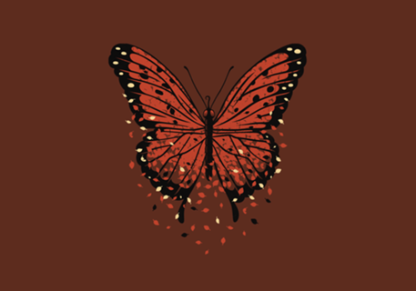 Monarch Butterfly Autumn Leaves