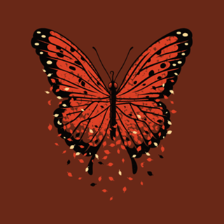 Monarch Butterfly Autumn Leaves