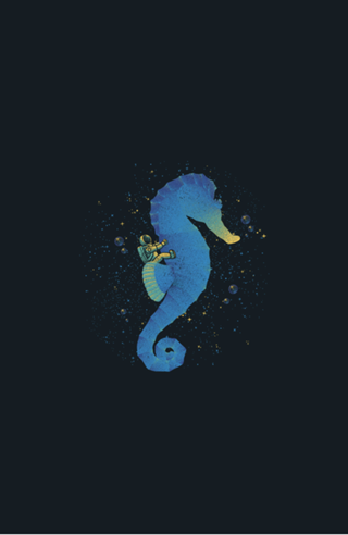 Riding a Sea Horse Astronaut