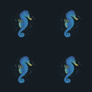 Riding a Sea Horse Astronaut