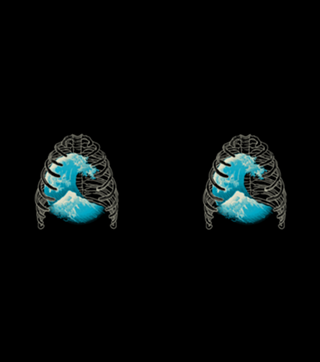 Vaporwave XRay Kanagawa Wave Ribs Bones