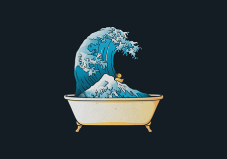 Bathtub Kanagawa Wave