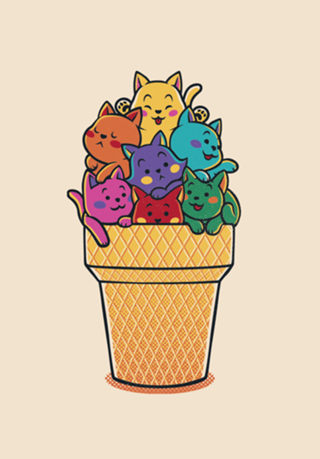 Rainbow Cats Icecream