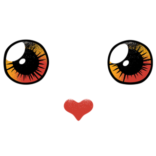I Love You Black Cat Face