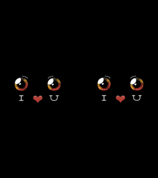 I Love You Black Cat Face