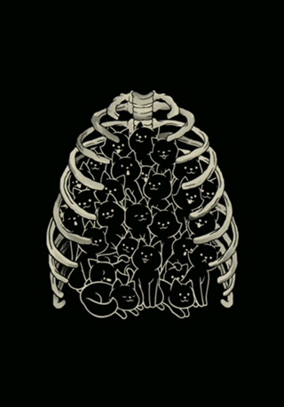 Neko Cat Ribcage Black and White