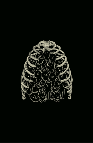 Neko Cat Ribcage Black and White