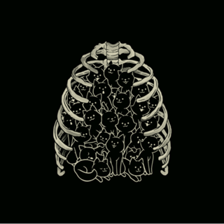 Neko Cat Ribcage Black and White