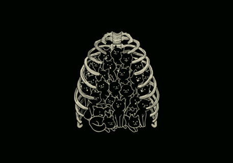 Neko Cat Ribcage Black and White