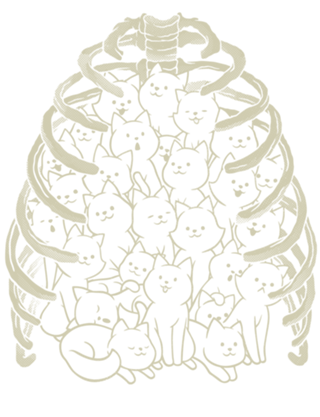 Neko Cat Ribcage Black and White