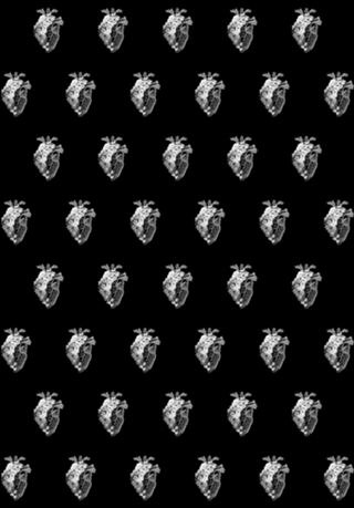 Flower Heart Spring Black and White