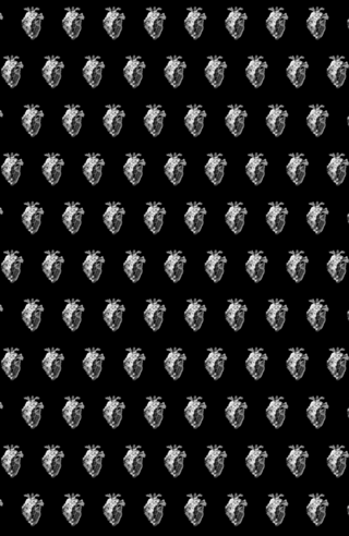 Flower Heart Spring Black and White