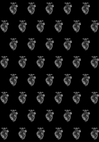 Flower Heart Spring Black and White Inverse