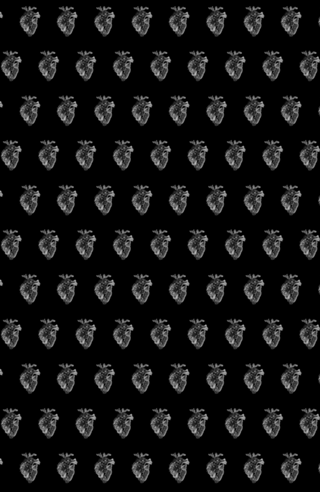 Flower Heart Spring Black and White Inverse