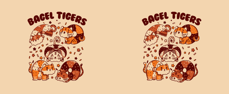 Bagel Tigers Breakfast Animals