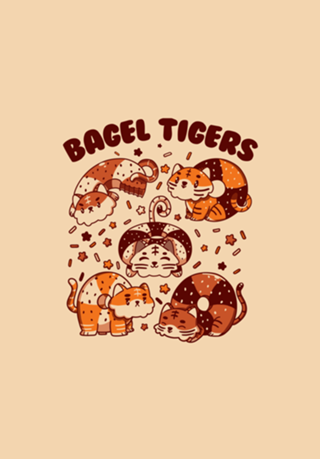 Bagel Tigers Breakfast Animals