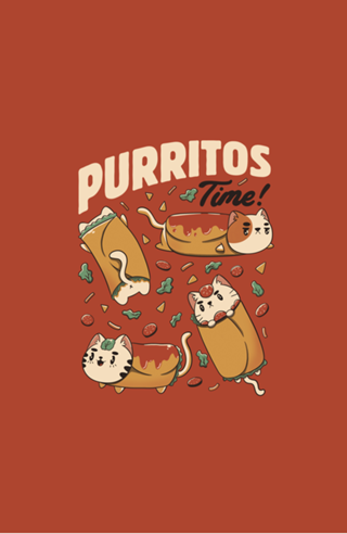 Purritos Time Burrito Cat Funny Mexican Food