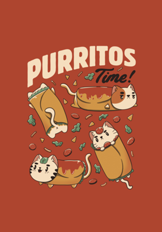 Purritos Time Burrito Cat Funny Mexican Food