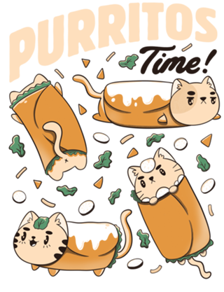 Purritos Time Burrito Cat Funny Mexican Food