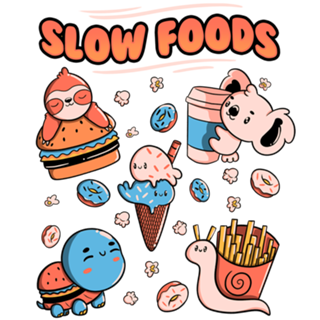 Slow Food Cute Animals Sloth Koala turtle Snail