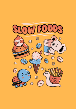 Slow Food Cute Animals Sloth Koala turtle Snail