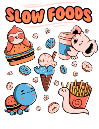 Slow Food Cute Animals Sloth Koala turtle Snail