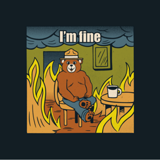 I'm Fine Bear Fire Meme