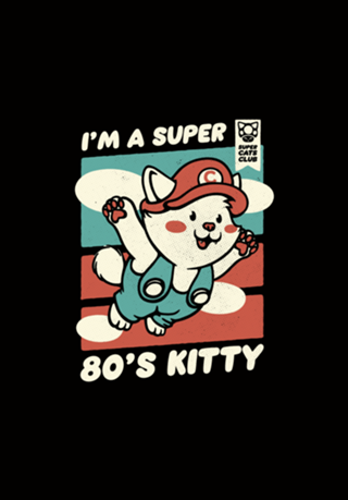 Vintage Kitty Video Game 80s