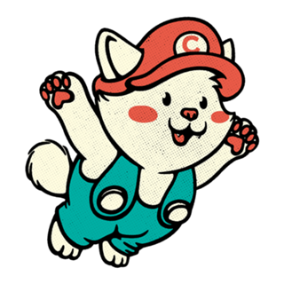 Little Vintage Kitty Video Game 80s