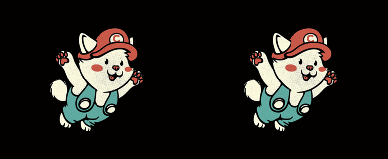 Little Vintage Kitty Video Game 80s