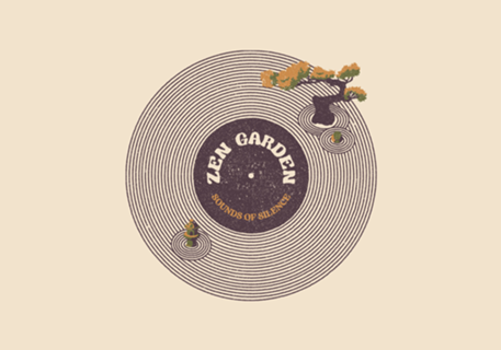 Vinyl Japanese Zen Garden Musical Notes