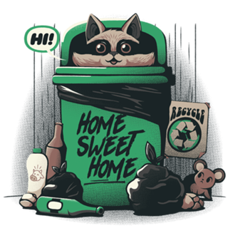 Home Sweet Home Garbage Raccoon