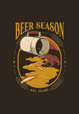 Beer Bear Hunting Salmon German Patrick