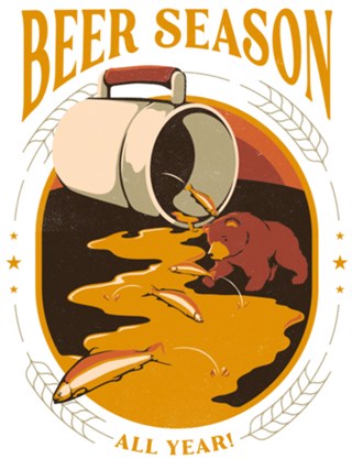 Beer Bear Hunting Salmon German Patrick