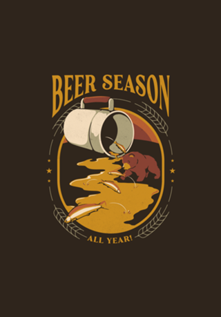 Beer Bear Hunting Salmon German Patrick
