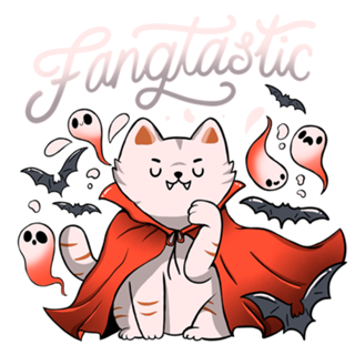 Fangtastic Vampire Halloween Bat Cat