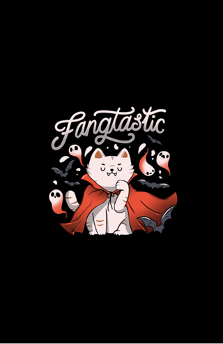 Fangtastic Vampire Halloween Bat Cat