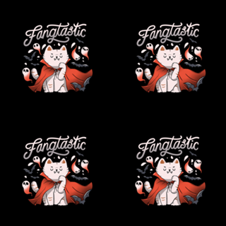 Fangtastic Vampire Halloween Bat Cat