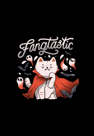 Fangtastic Vampire Halloween Bat Cat