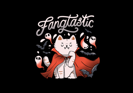 Fangtastic Vampire Halloween Bat Cat
