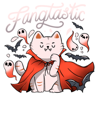 Fangtastic Vampire Halloween Bat Cat