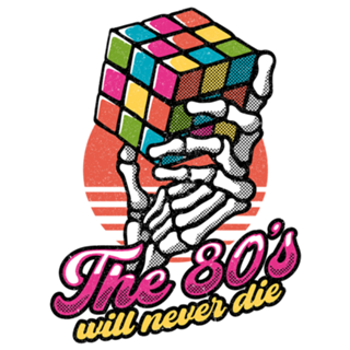 80s Will Never Die Skeleton Cube Vintage