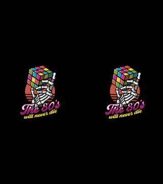 80s Will Never Die Skeleton Cube Vintage