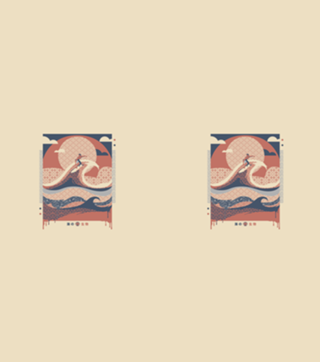 Surfer in The Waves Minimalist Beach View
