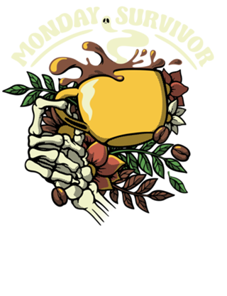 Monday Survivor Skeleton Hand Coffee