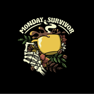 Monday Survivor Skeleton Hand Coffee