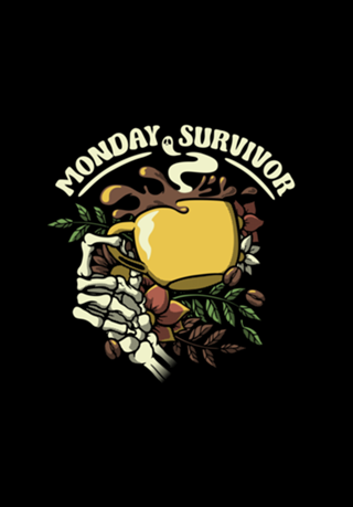 Monday Survivor Skeleton Hand Coffee