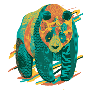 Colorful Tattooed Panda Textures