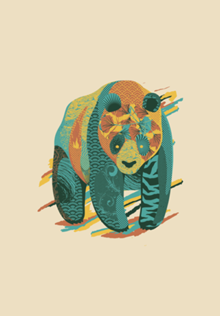 Colorful Tattooed Panda Textures