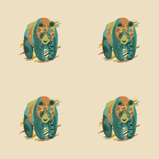 Colorful Tattooed Panda Textures